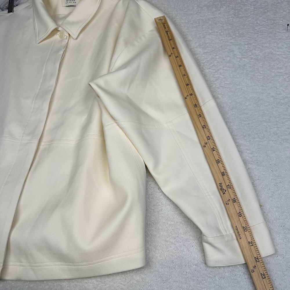 DISSH Structured‎ Shirt Jacket Cream Button Front Overshirt Women's US 8 - Picture 6 of 10